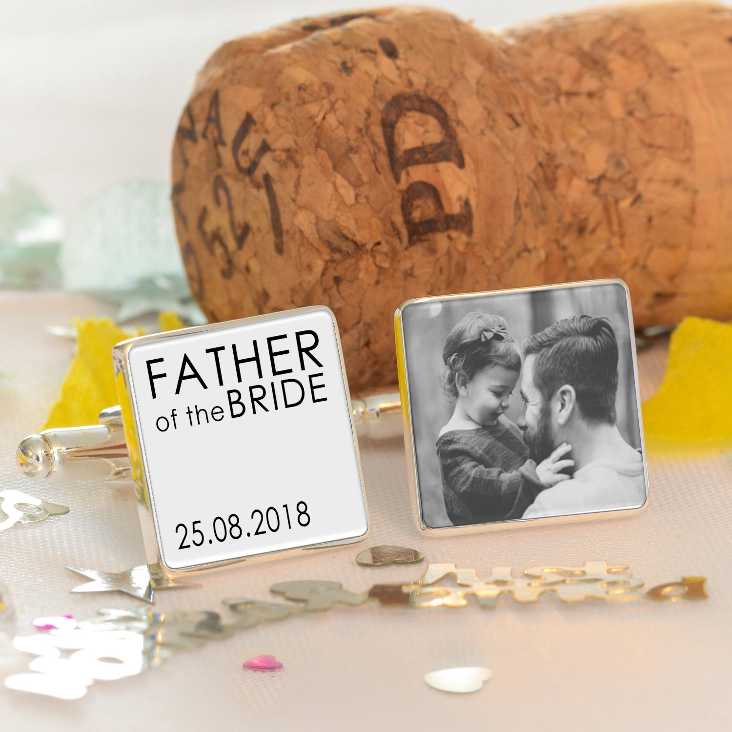 Personalised Father Of The Bride Cufflinks | Engraved Cufflinks UK