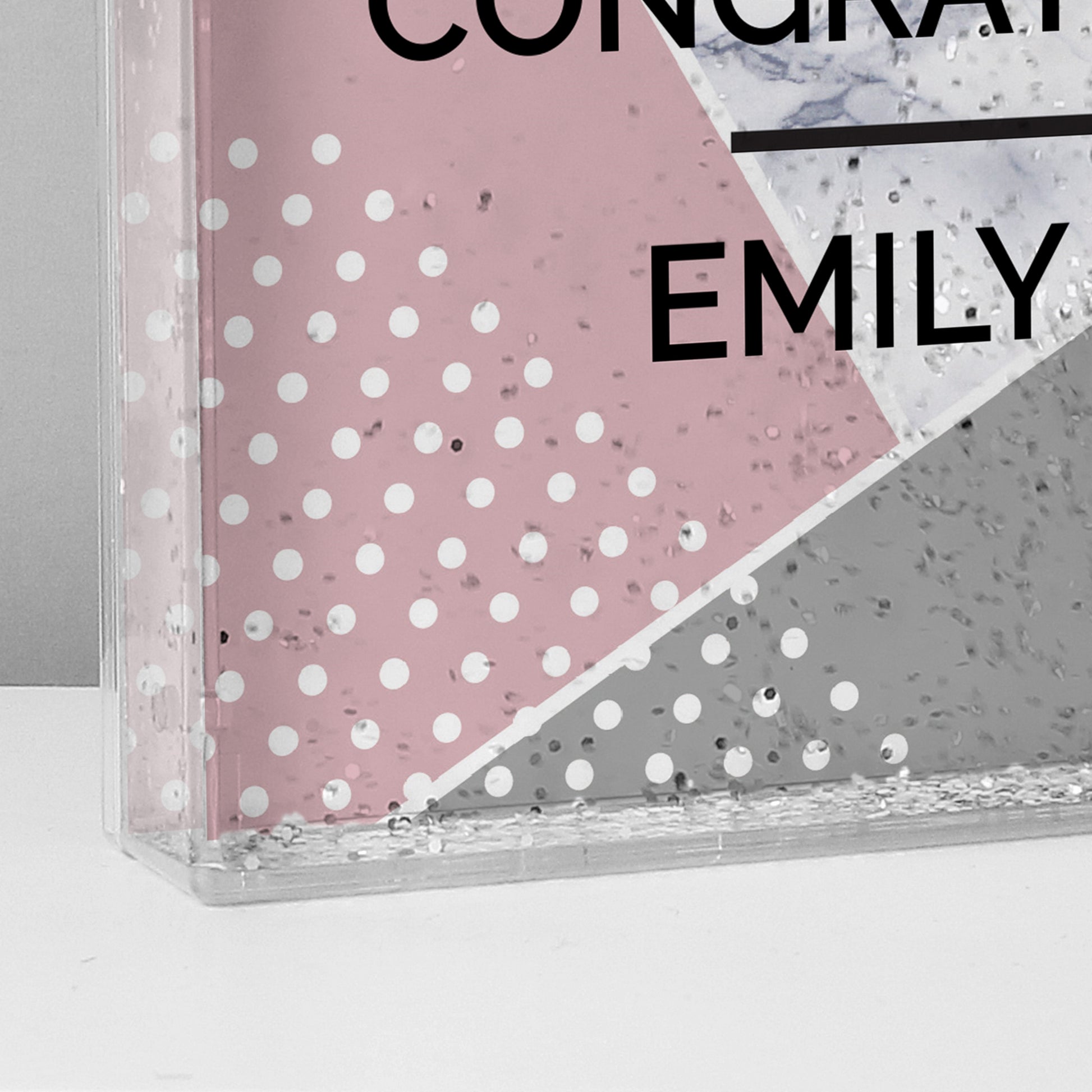 Personalised Geometric Glitter Shaker - Birthday Gift For Her