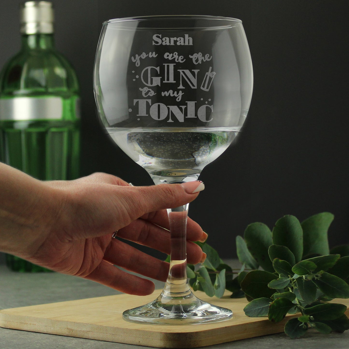 Personalised Gin To My Tonic Gin Glass & Gin Set