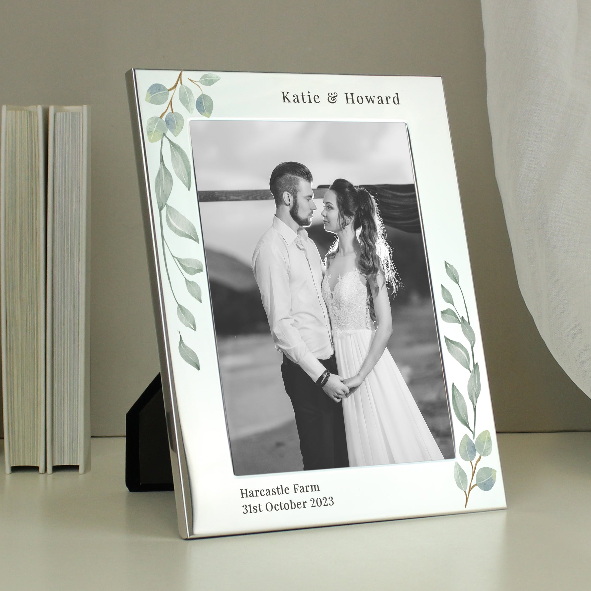 Personalised Botanical Wedding Photo Frame - 5x7