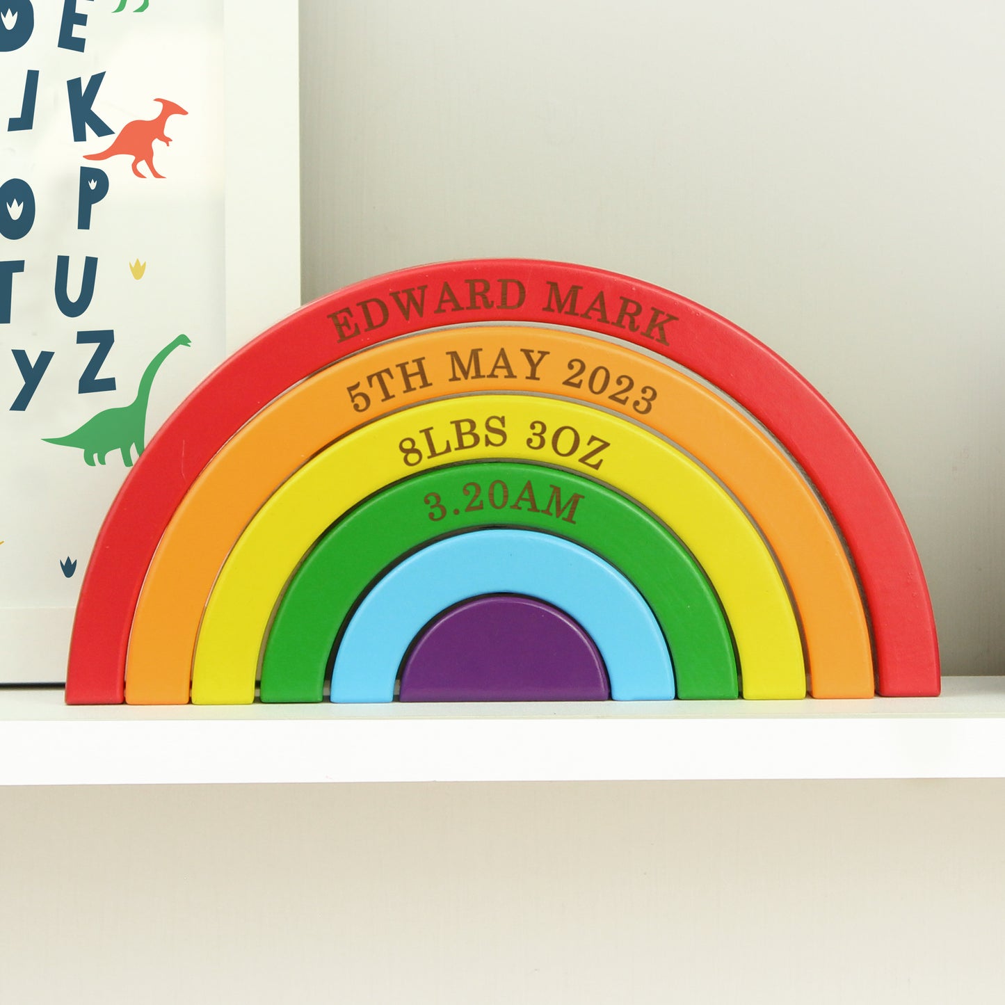 Personalised Children’s Wooden Rainbow Stacker