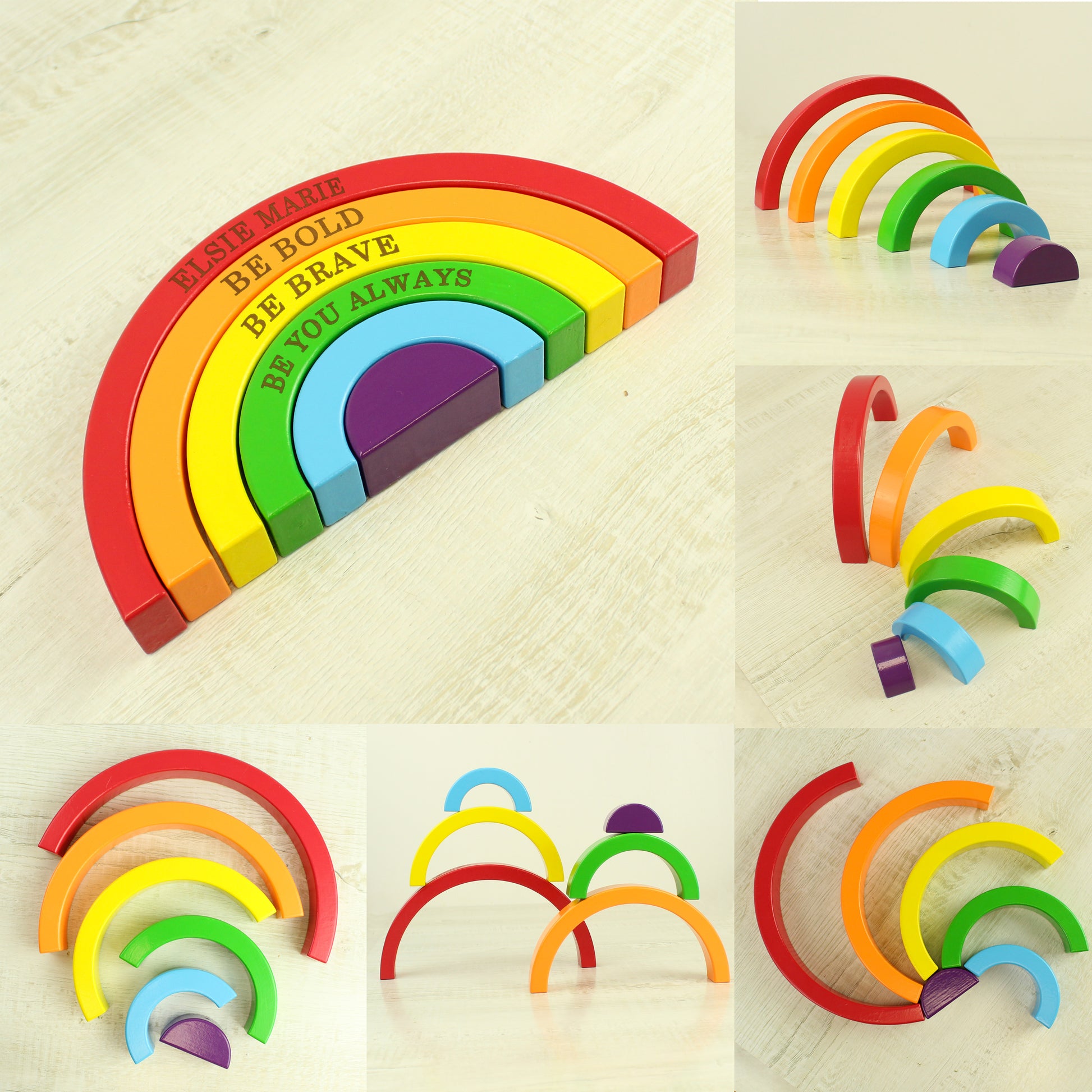 Personalised Children’s Wooden Rainbow Stacker