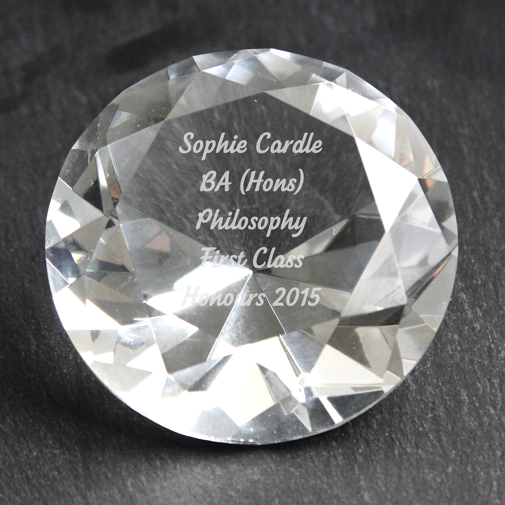Engraved Crystal Paperweight