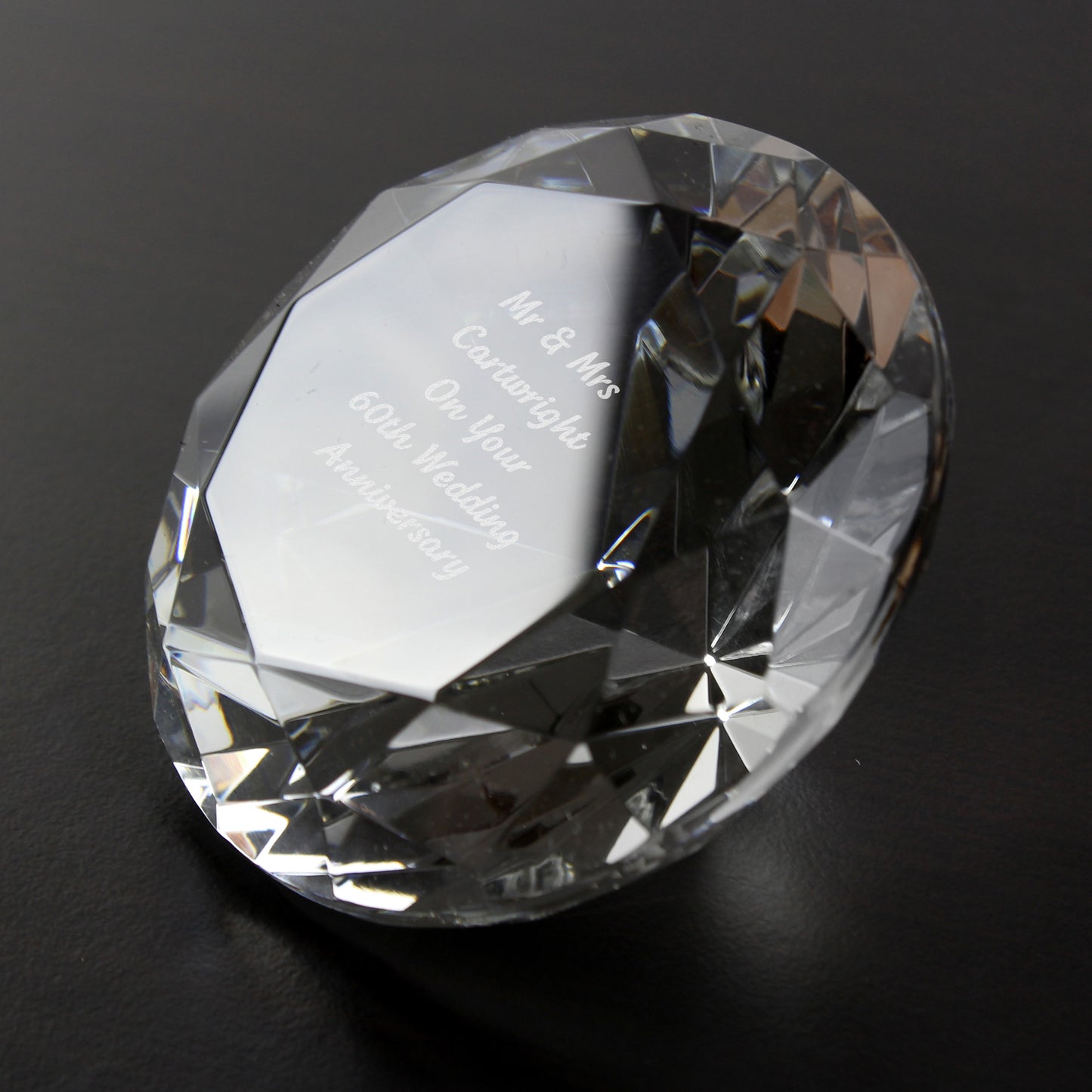 Engraved Crystal Paperweight