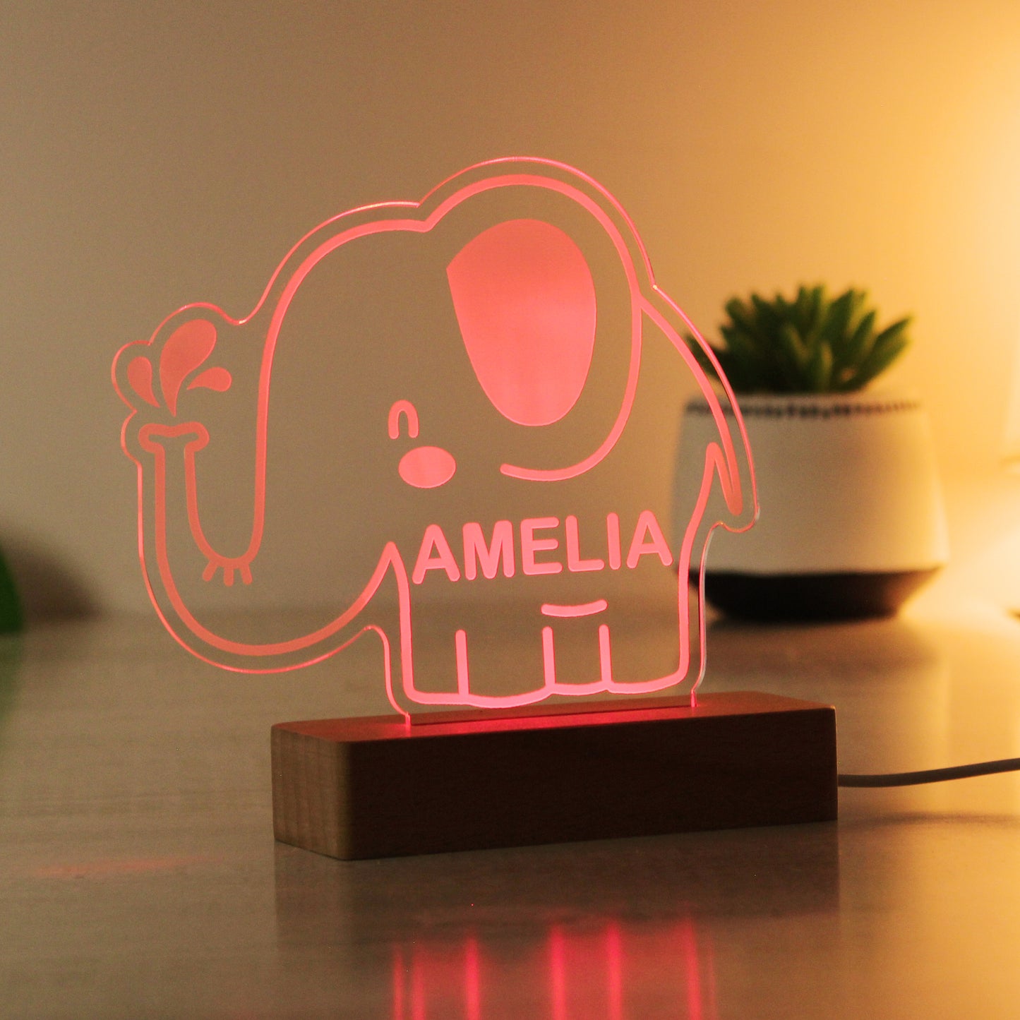 Personalised Elephant Night Light