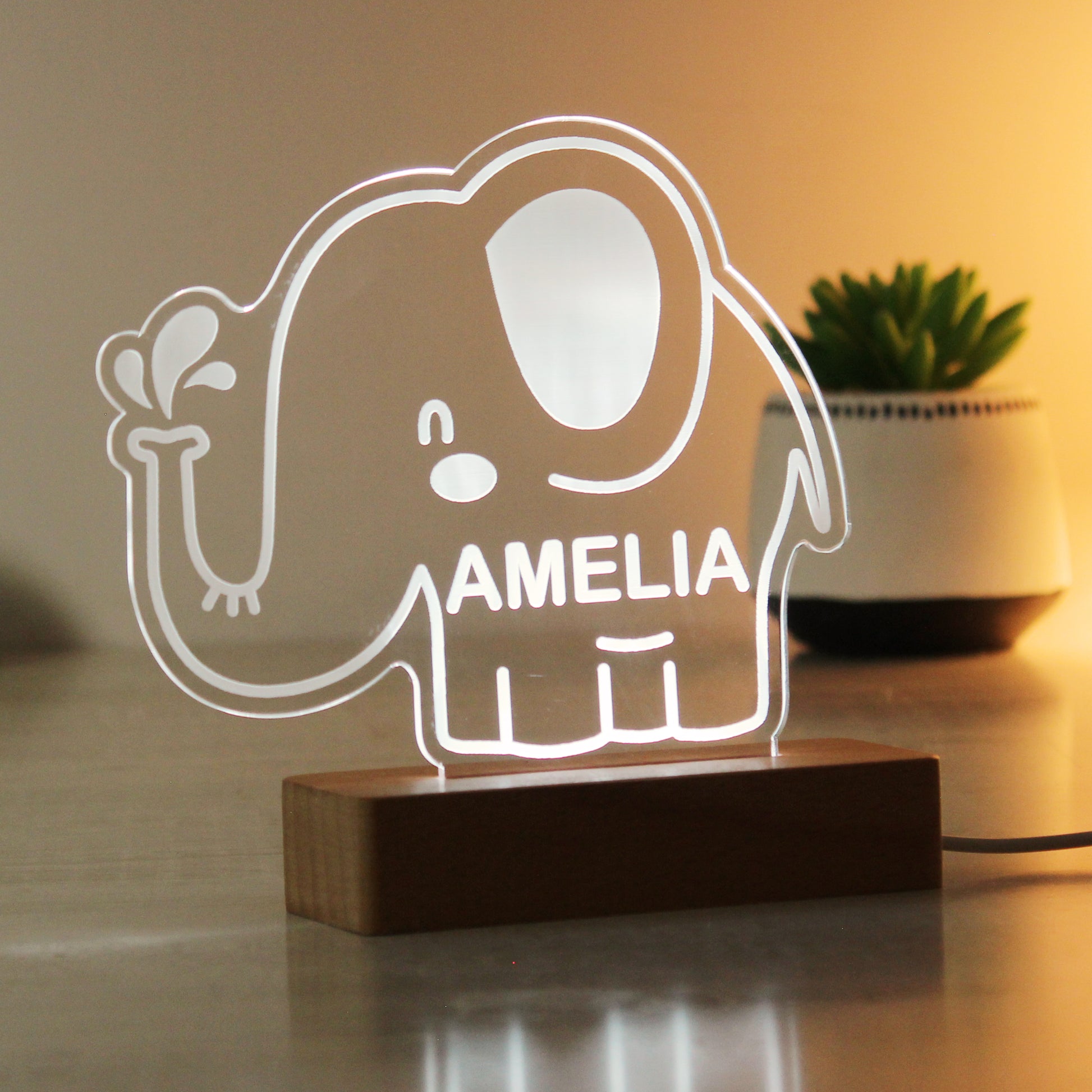 Personalised Elephant Night Light