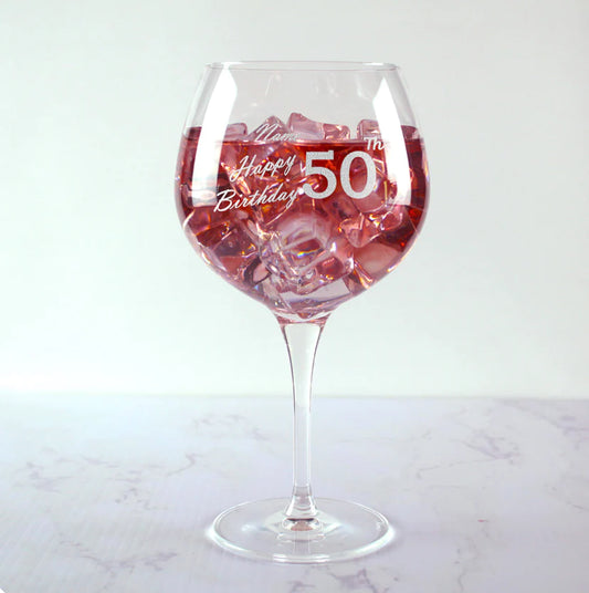 Engraved Age Birthday Gin Glass