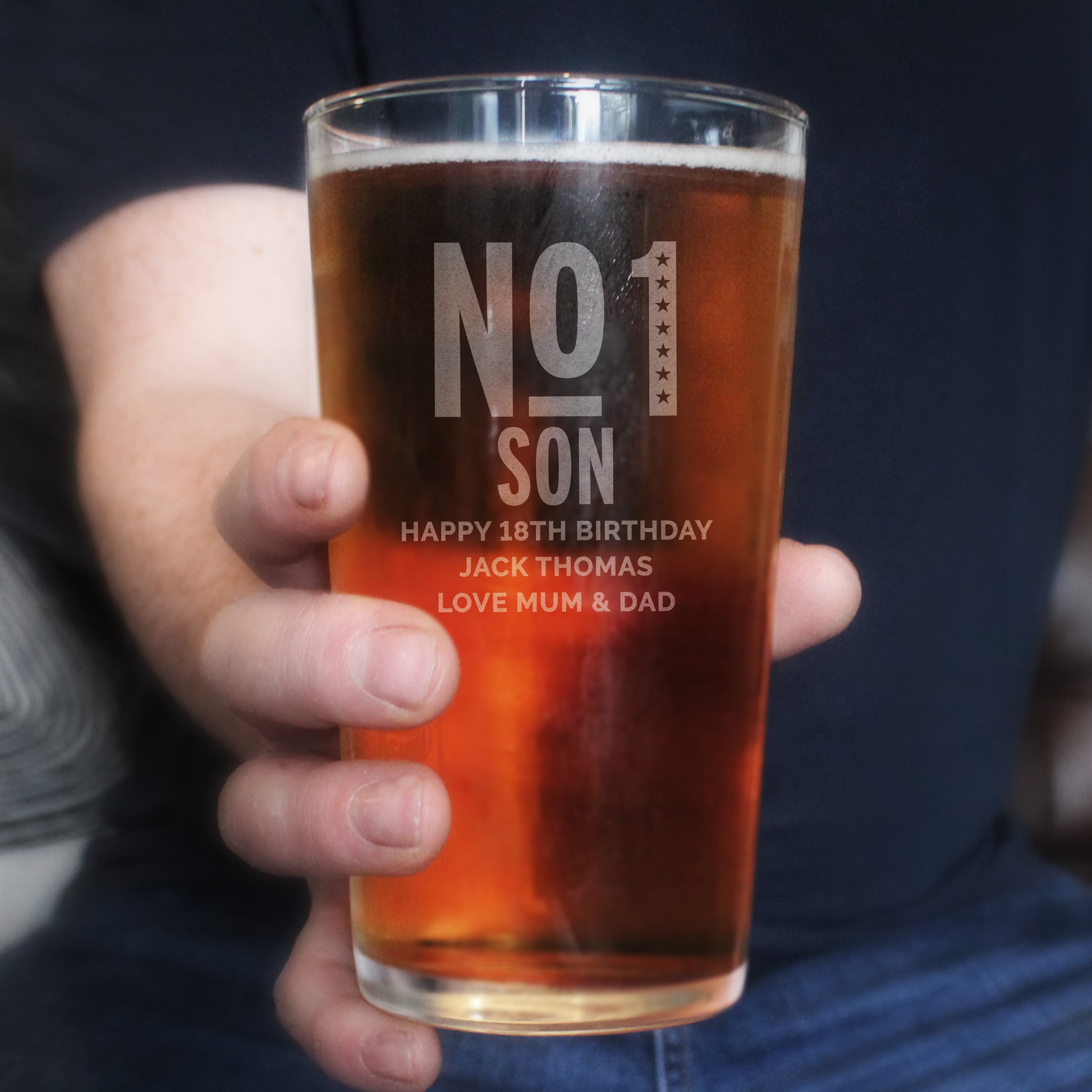 Personalised No. 1 Son Pint Glass
