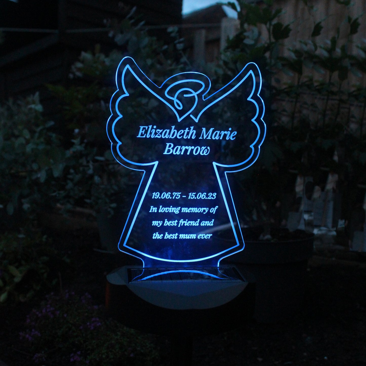 Personalised Angel Memorial Outdoor Garden Solar Light