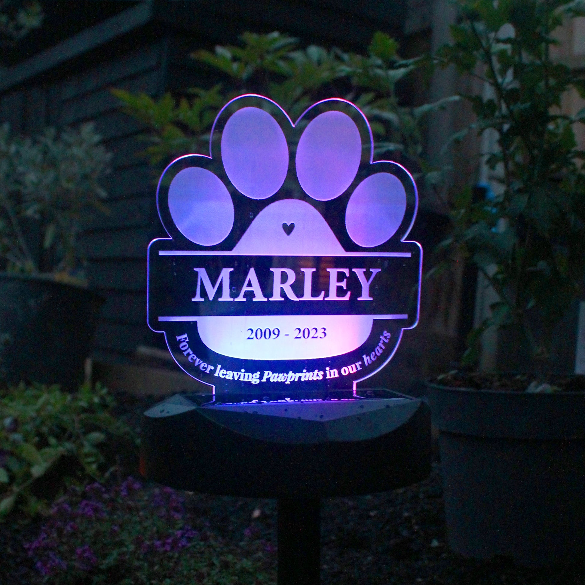 Personalised Pet Memorial Outdoor Garden Solar Light