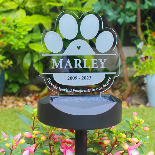 Personalised Pet Memorial Outdoor Garden Solar Light