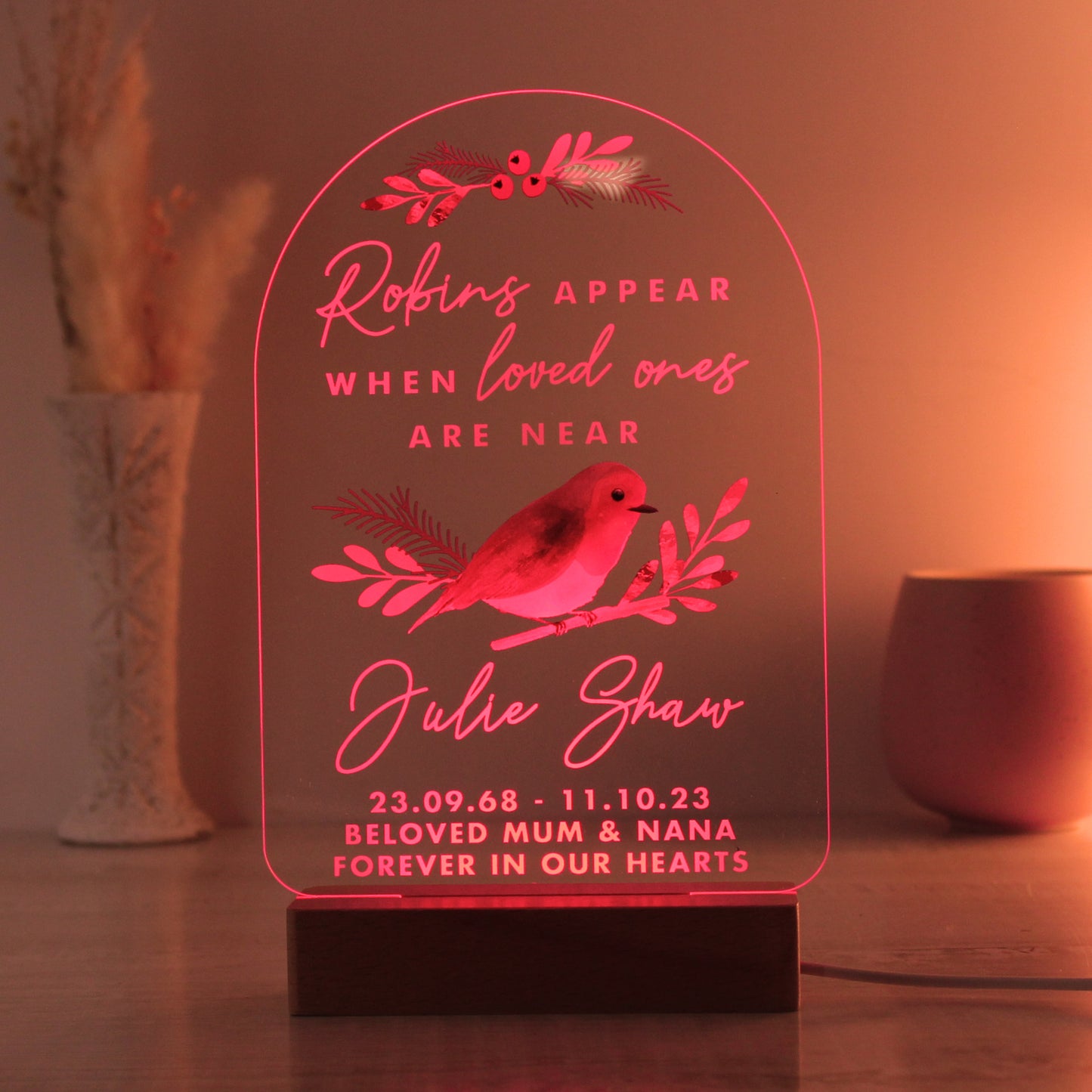 Personalised Robins Appear When Loved Ones Are Near Memorial Light