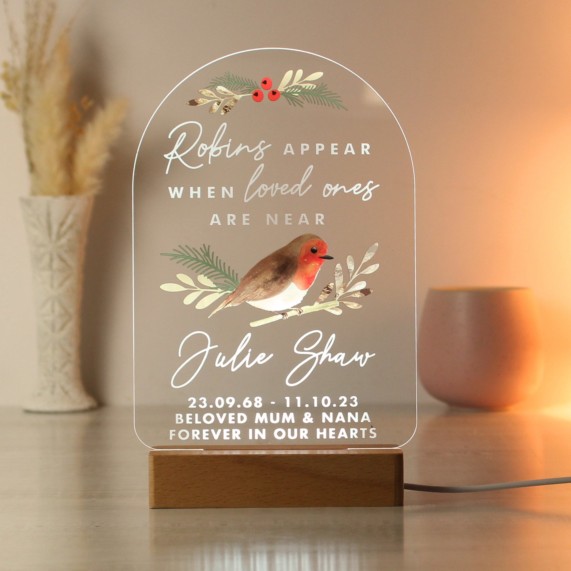 Personalised Robins Appear When Loved Ones Are Near Memorial Light
