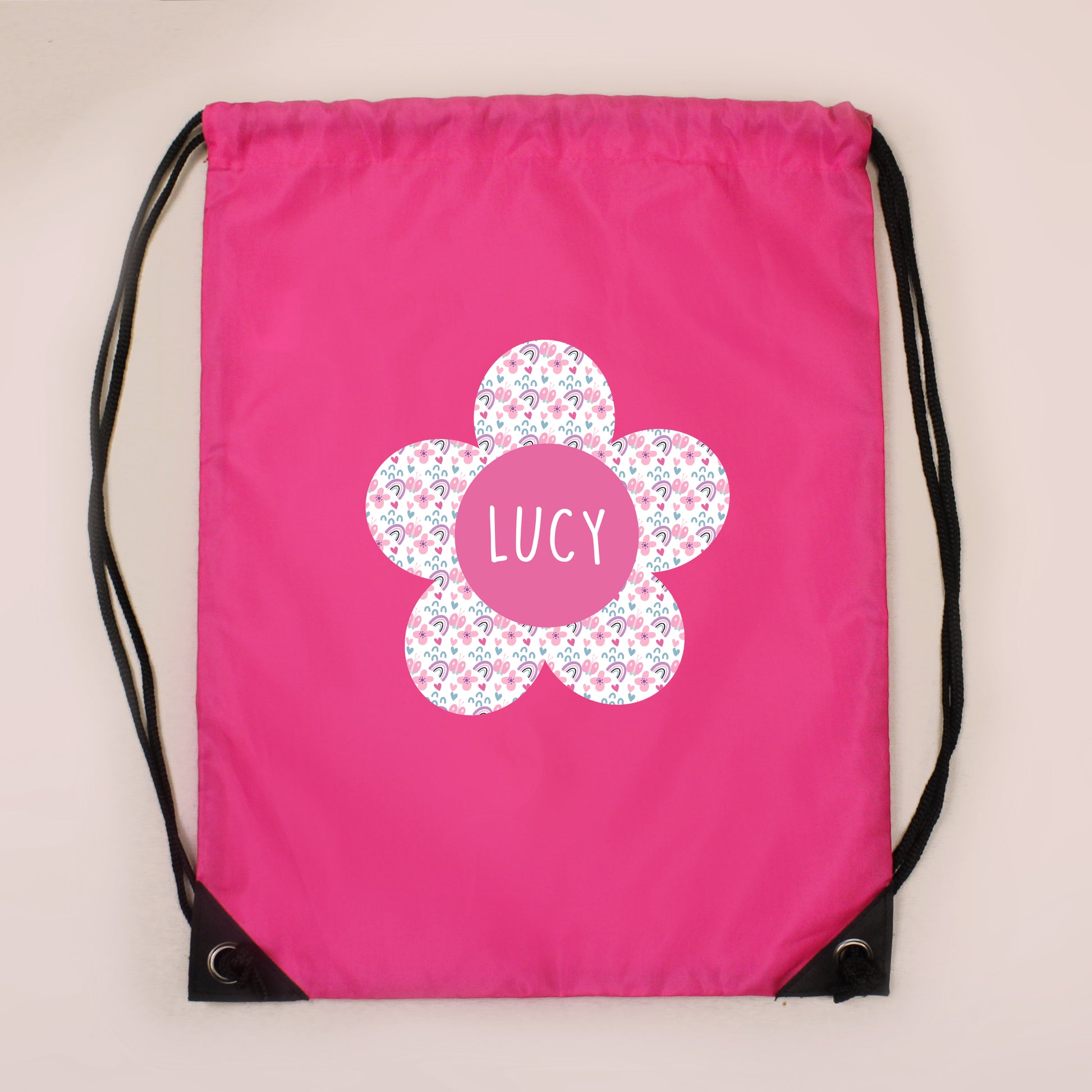 Personalised Flower Pink Swim & Kit Bag