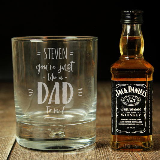 Personalised Just Like A Dad To Me Whisky Set - Step Dad - Bonus Dad Gift