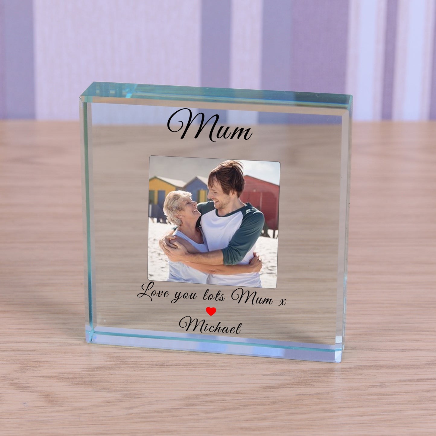 Mum, I Love You Photo Glass Token Keepsake Gift