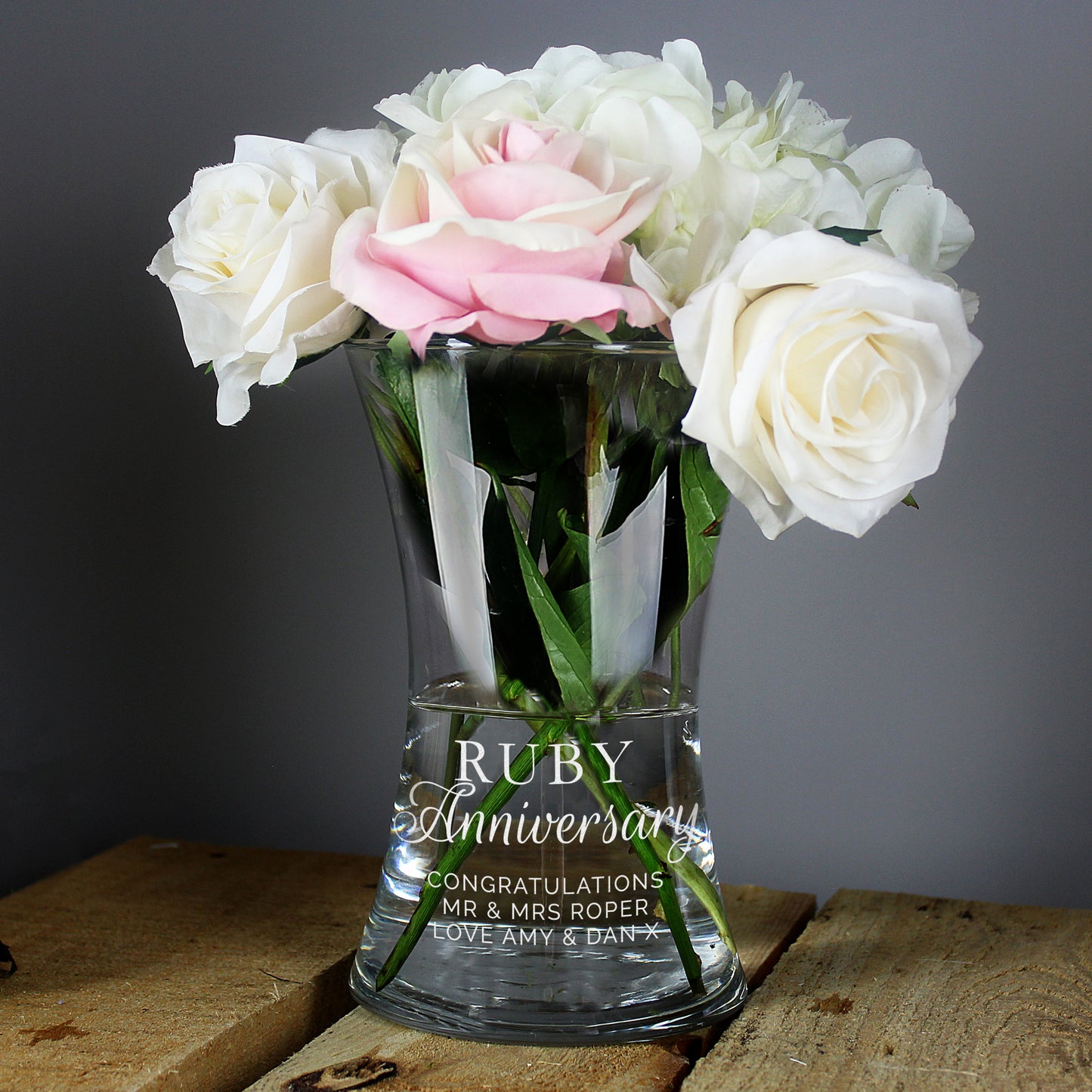 Personalised 'Ruby Anniversary' Glass Vase | 40th Anniversary Gift