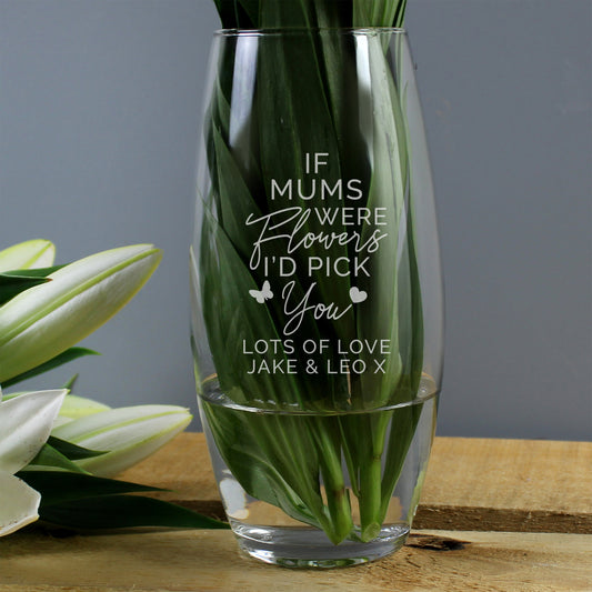 Personalised I'd Pick You Bullet Glass Vase - Mum Grandma Gift