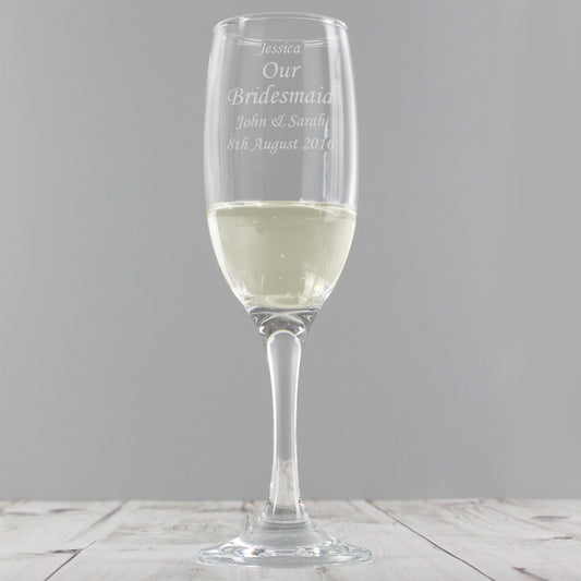 Personalised Message Flute Glass