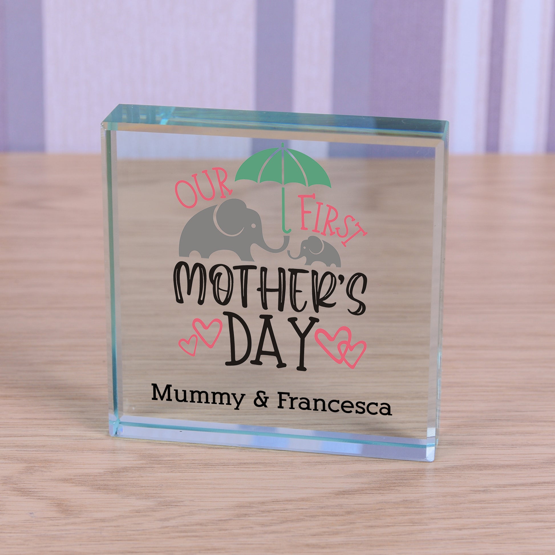 Personalised Our First Mother’s Day Glass Token - 1st Mothers Day Gift