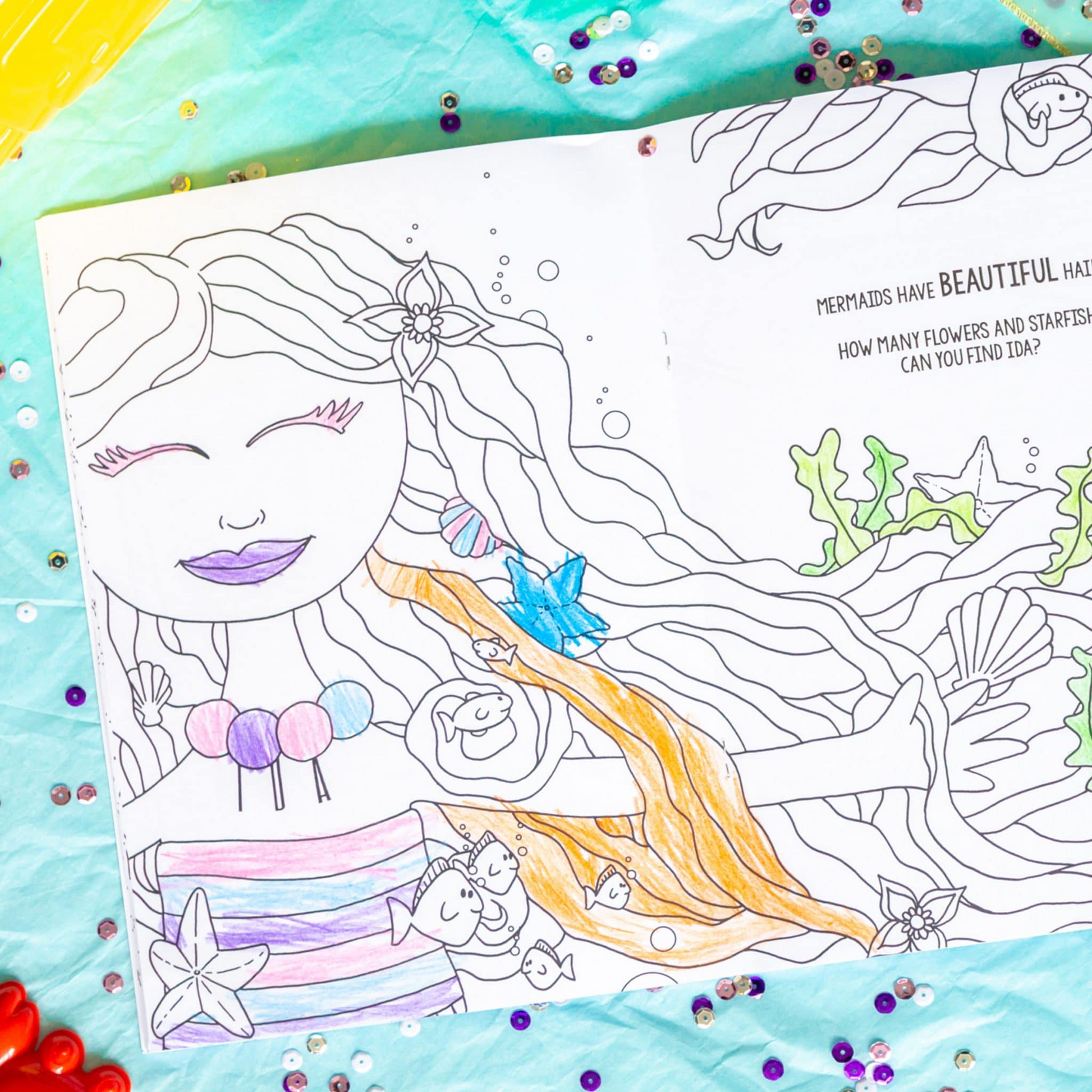 Personalised Mermaid Colouring Book