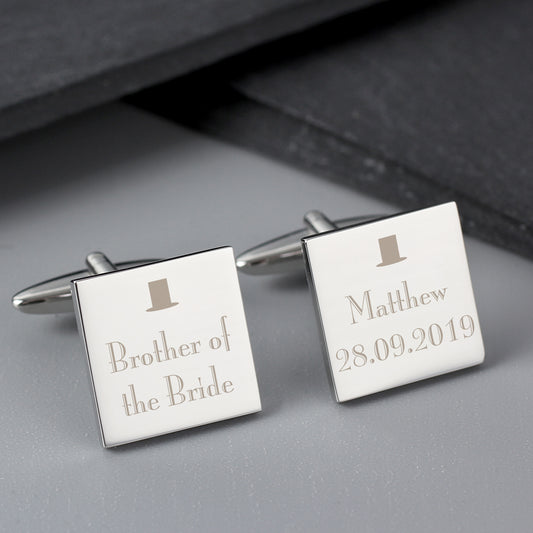 Personalised Wedding Any Role Square Cufflinks
