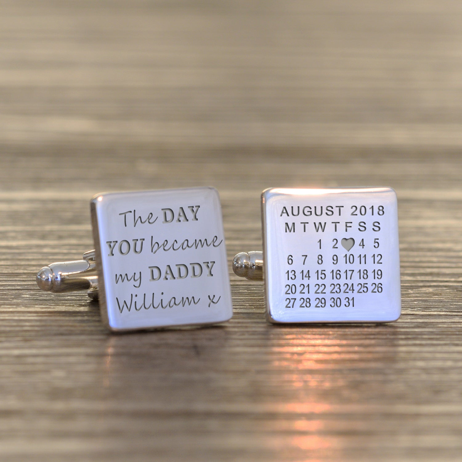 Personalised The Day You Became My Daddy Cufflinks 