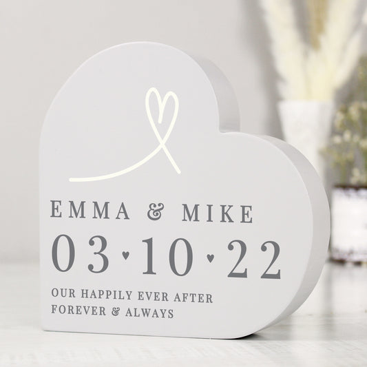 Personalised Wedding Free Standing Heart Ornament