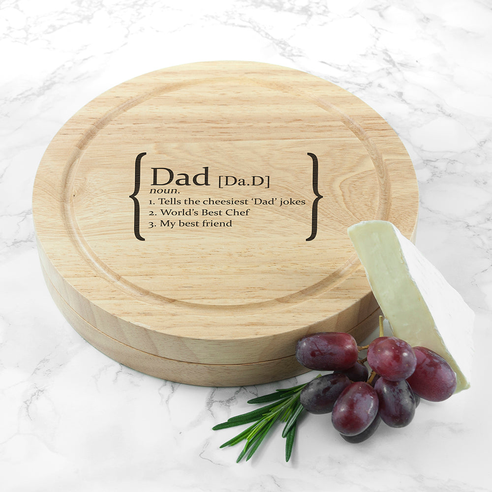 Personalised Your Own Definition Round Cheese Board Set