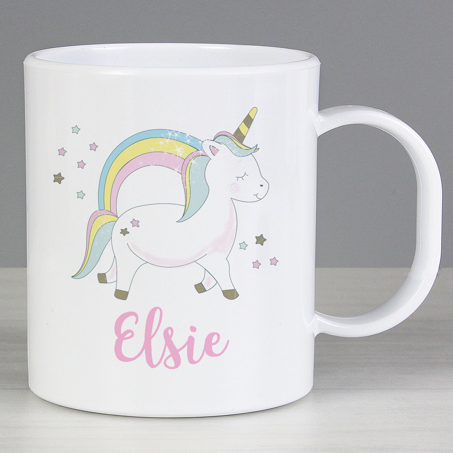 Personalised Unicorn Plastic Mug