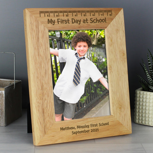 Personalised My First Day at School Wooden 5x7 Photo Frame 