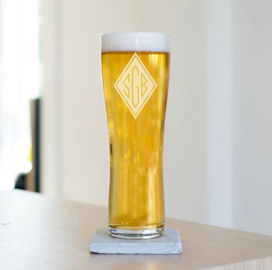 Personalised Monogrammed Tall Pint Glass