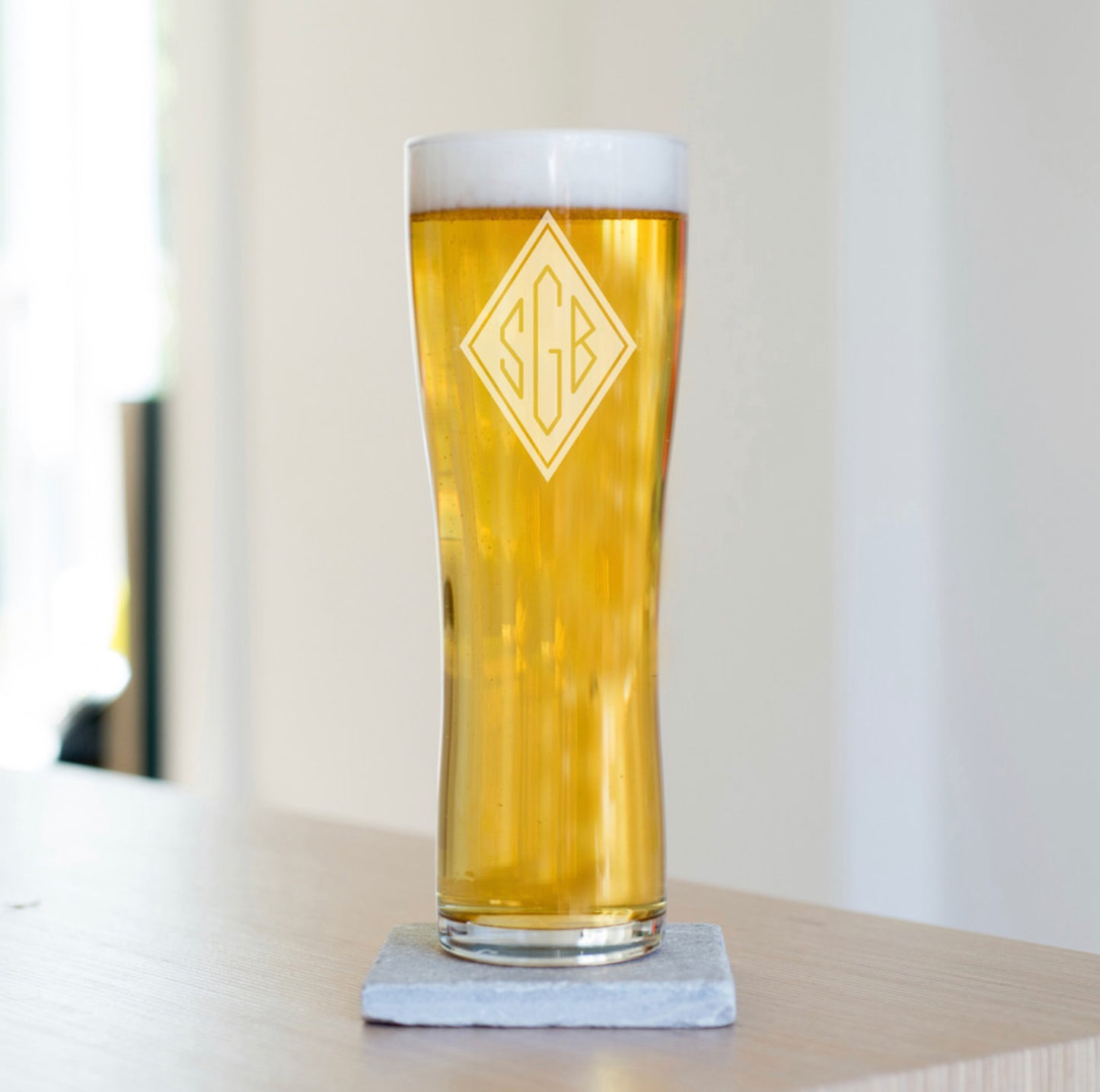 Personalised Monogrammed Tall Pint Glass