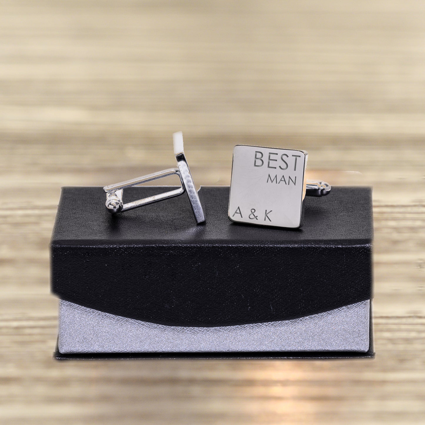 Personalised Wedding Party Role Square Cufflinks
