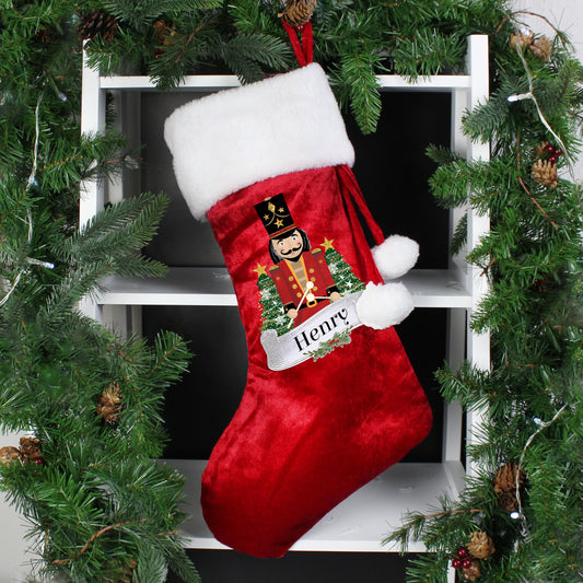 Personalised Nutcracker Red Christmas Stocking