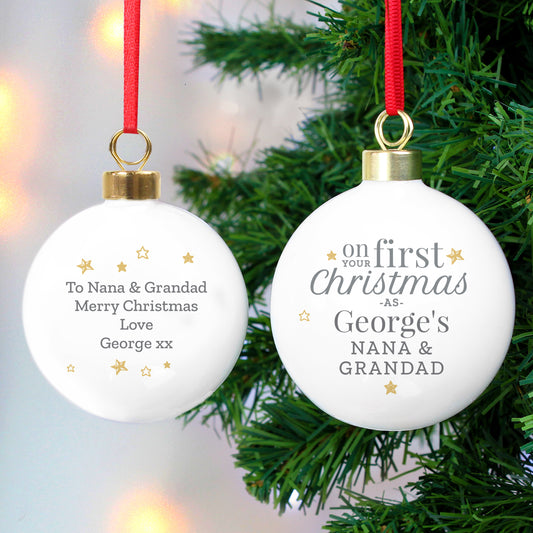 Personalised 'On Your First Christmas as' Bauble