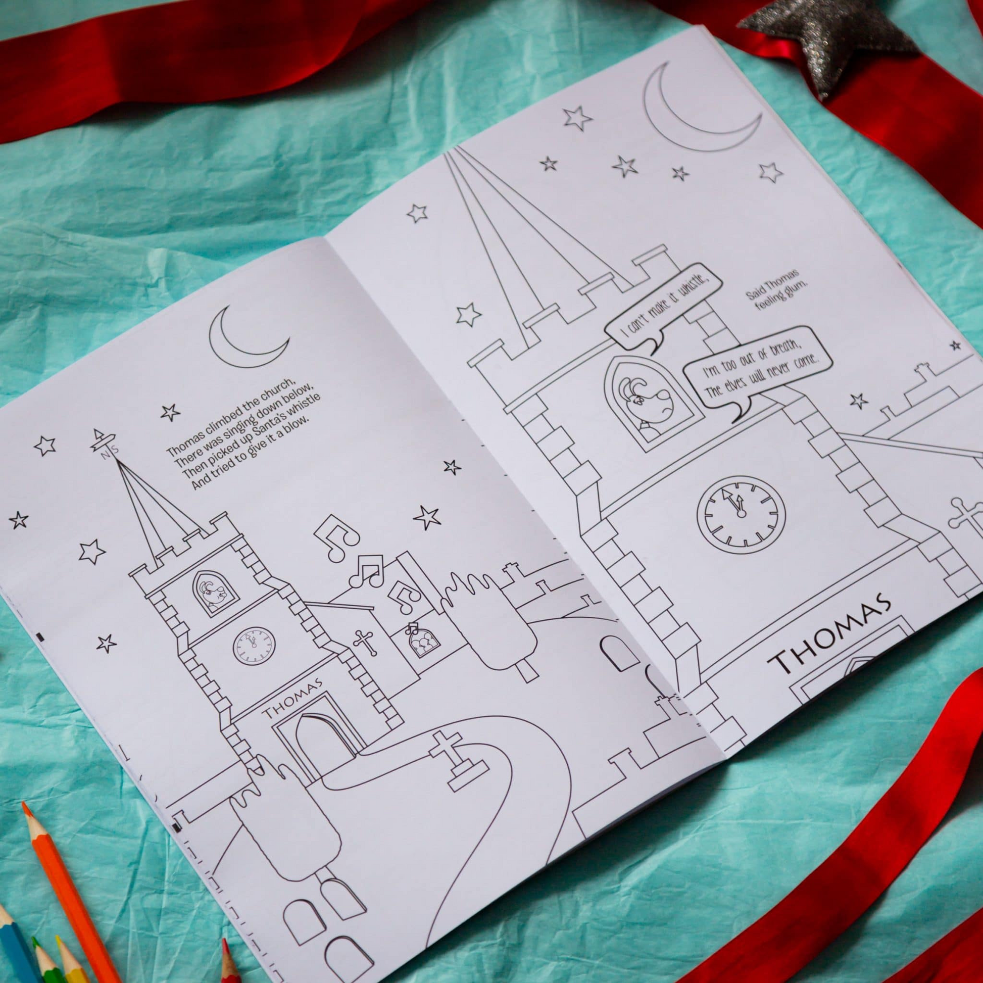 Personalised When Santa Got Stuck Up The Chimney Christmas Colouring Book
