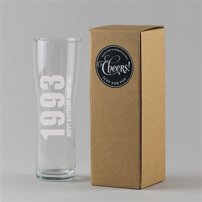 Personalised Engraved Birthday Tall Pint Beer Glass