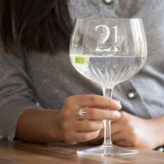 Personalised Birthday Age Crystal Cut Gin Glass