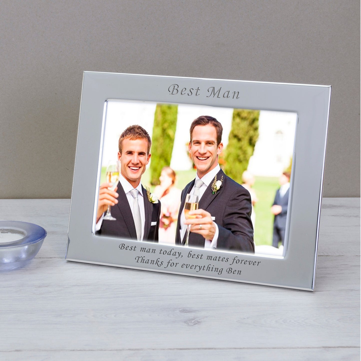 Personalised Best Man Silver Plated Photo Frame