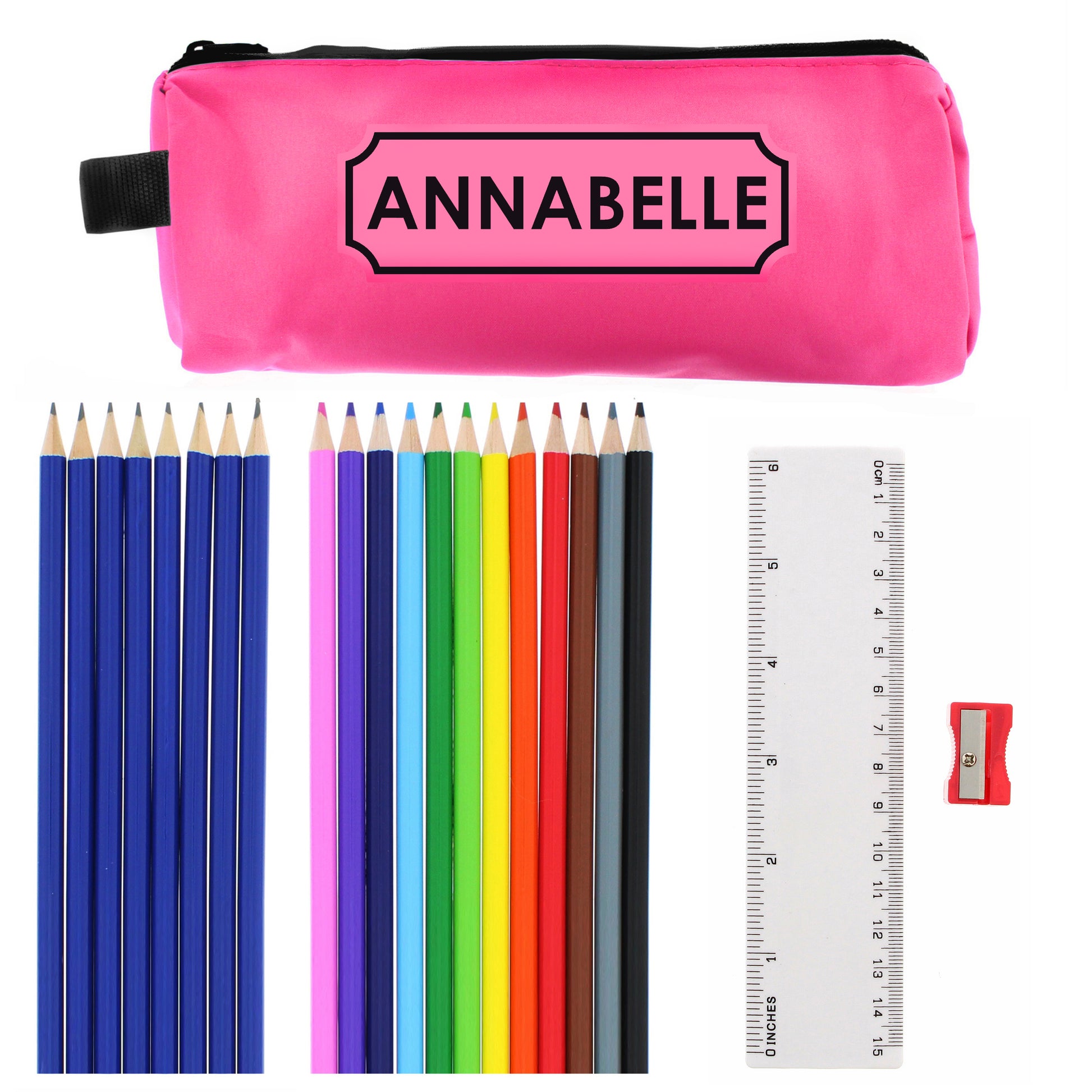 Personalised Pink Pencil Case and None Personalised Content