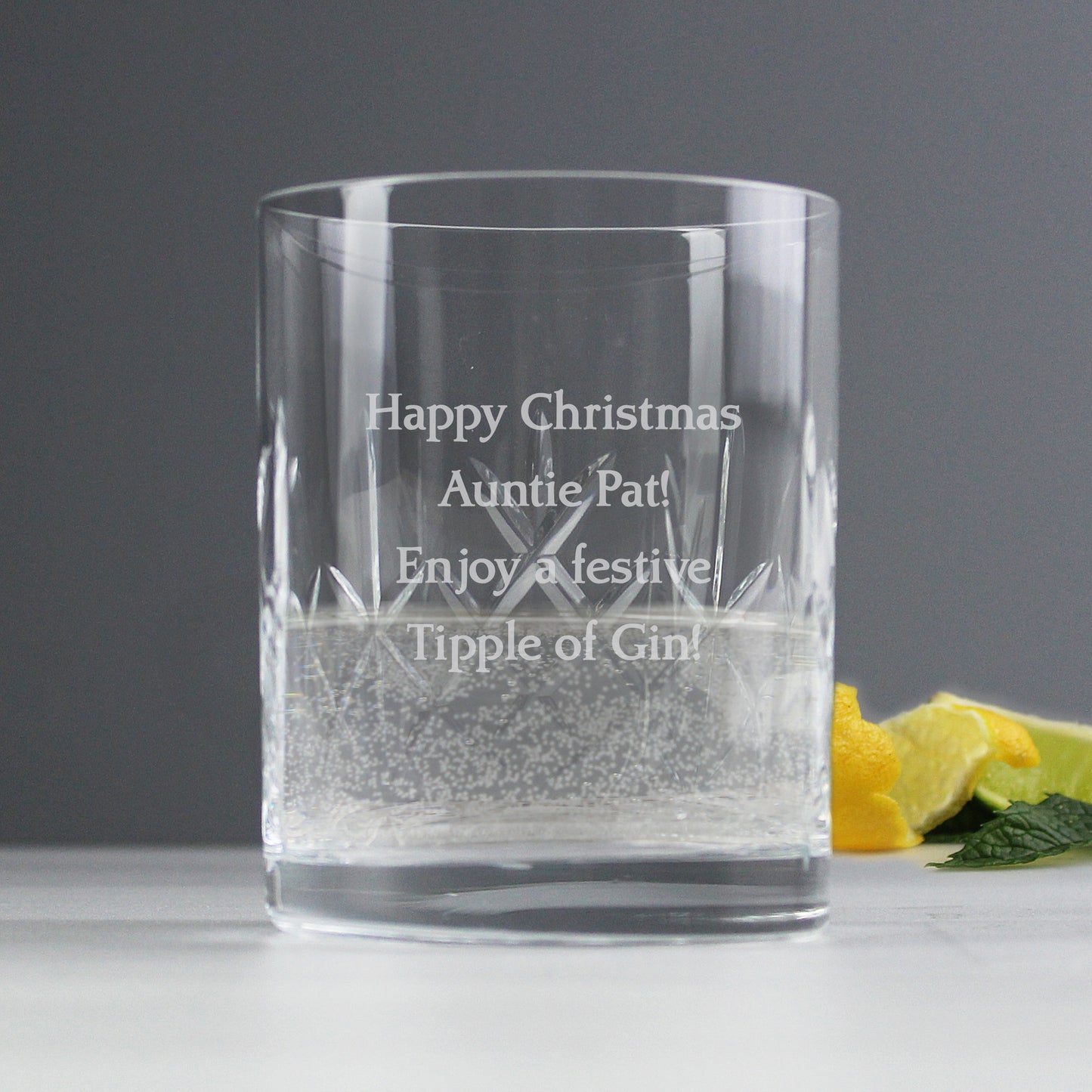 Personalised Cut Crystal Tumbler Glass