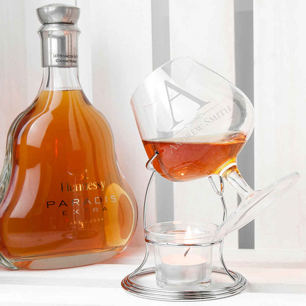 Personalised Brandy Glass Warmer Set