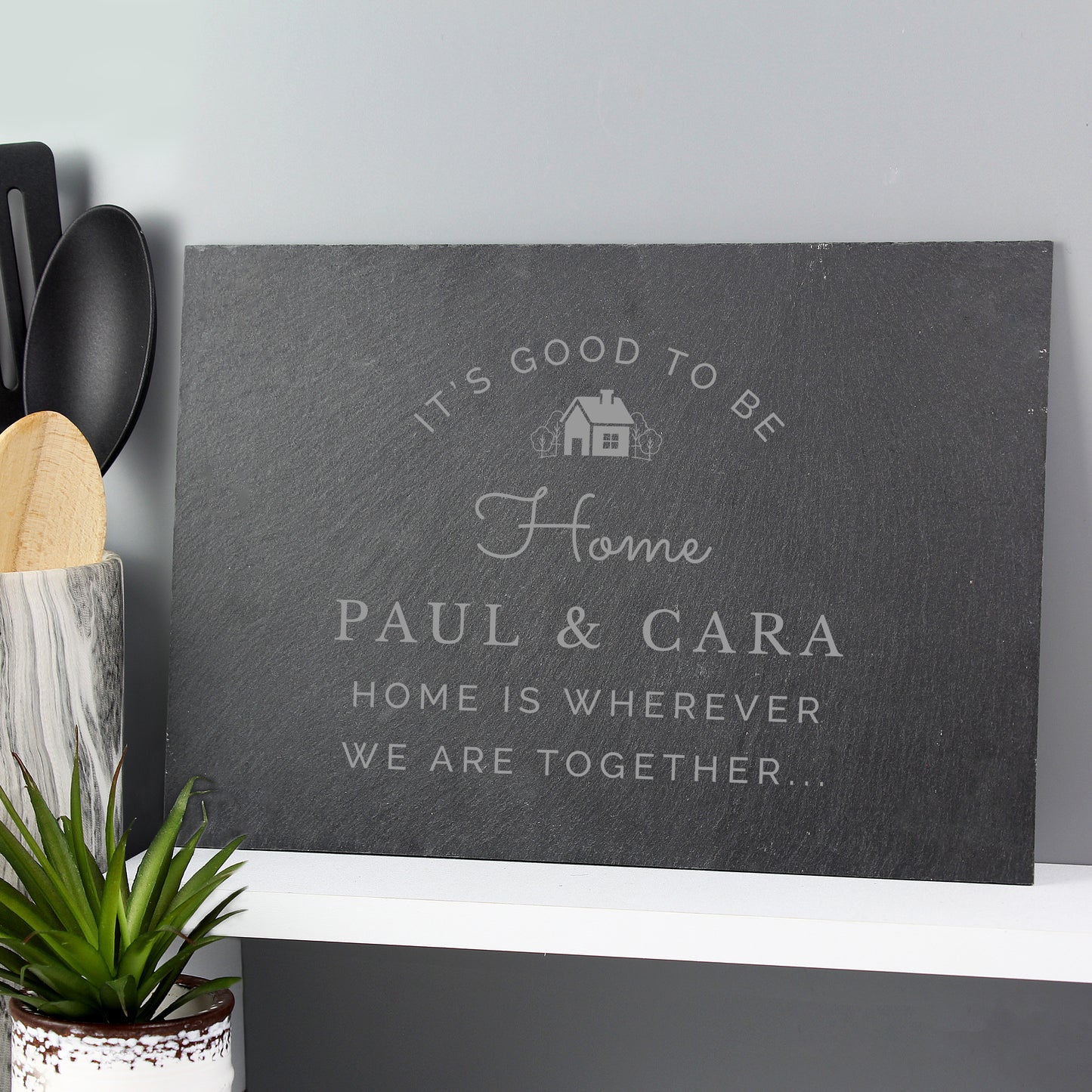 Personalised New Home Slate Placemat