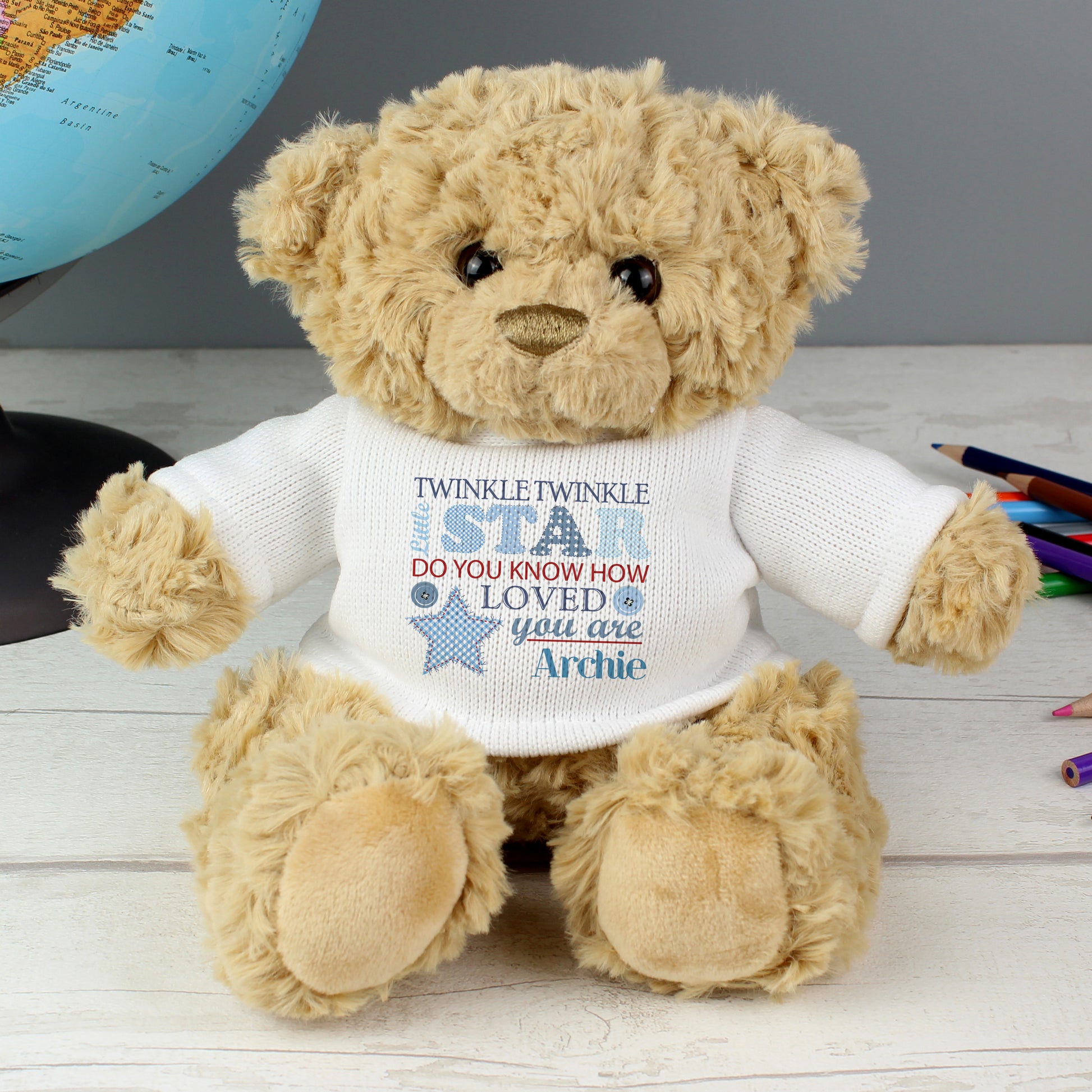 Personalised Twinkle Twinkle Little Star Boys Teddy Bear
