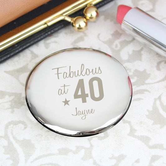 Personalised Fabulous 40th Birthday Compact Mirror