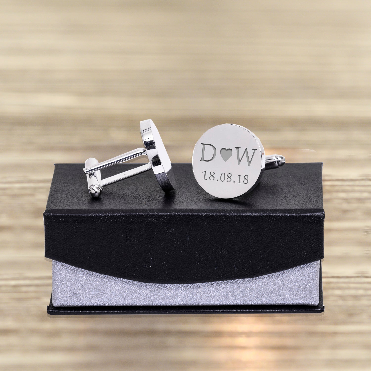 Personalised Initials and Date Cufflinks