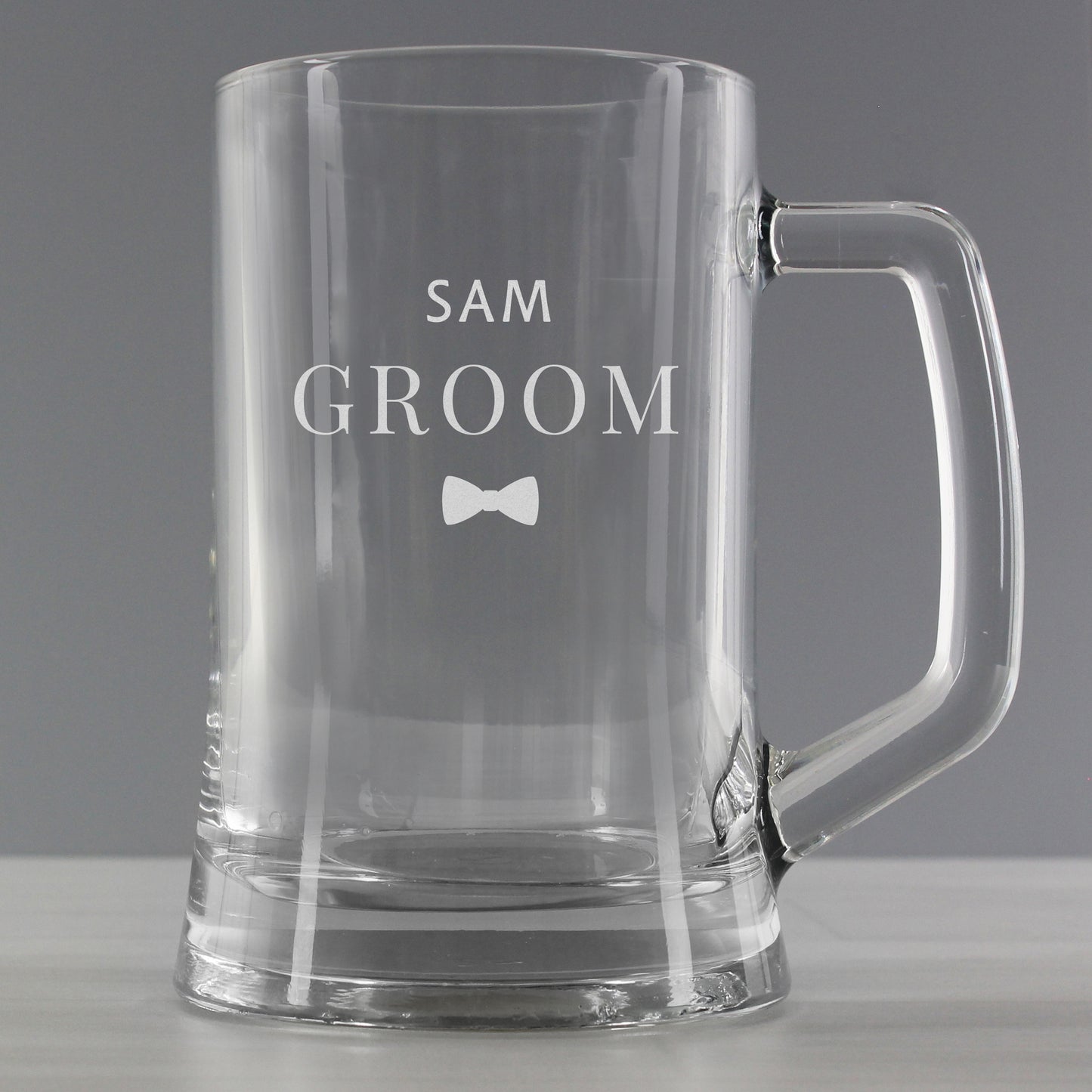 Personalised Groom Pint Stern Tankard Glass