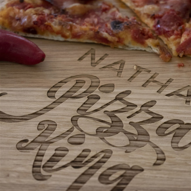 Personalised Engraved 'Pizza King' Acacia Wood Pizza Board