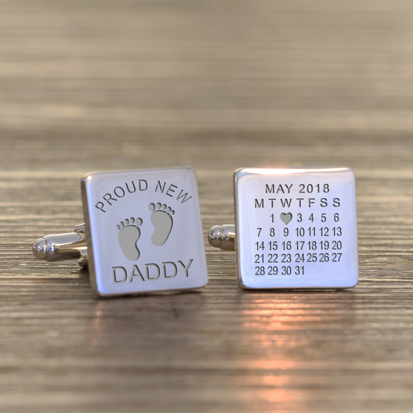 Personalised Proud New Daddy Cufflinks - PCS Cufflinks & Gifts